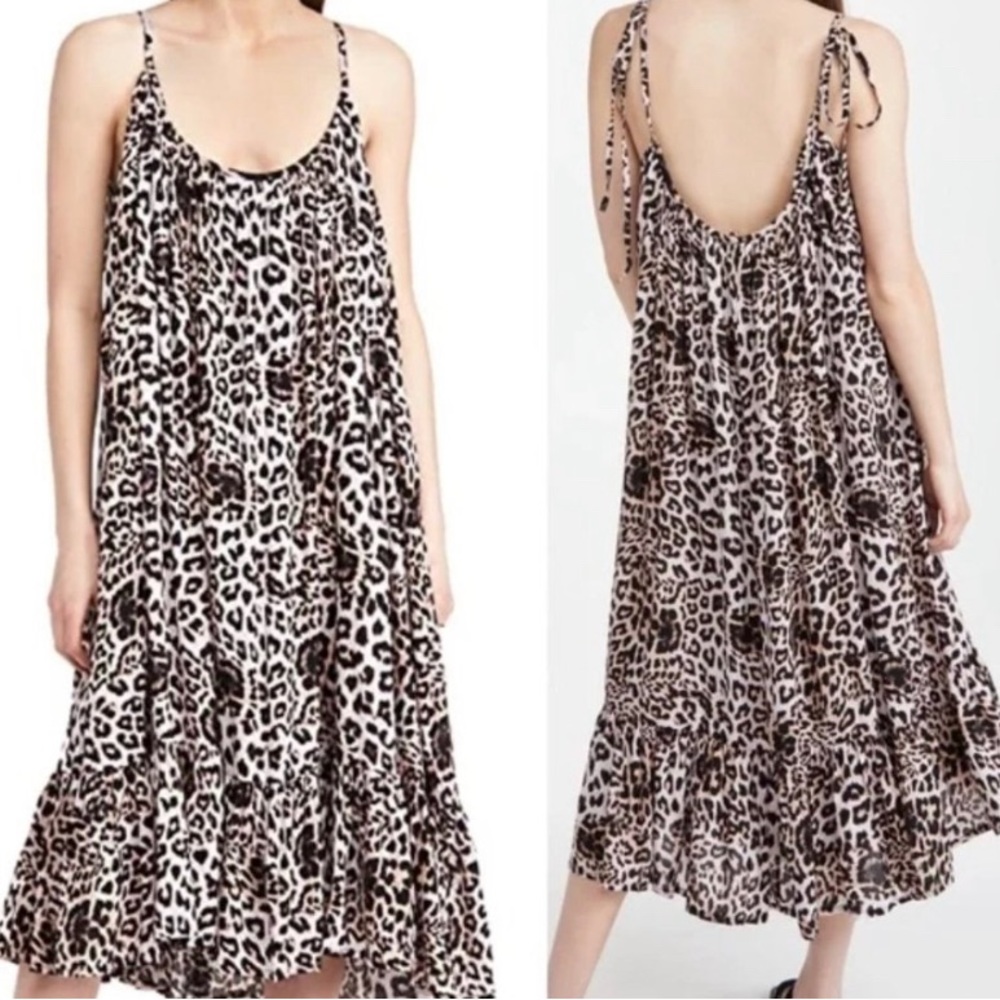 Mikoh Kapoloa Leopard Print Midi Coverup Dress